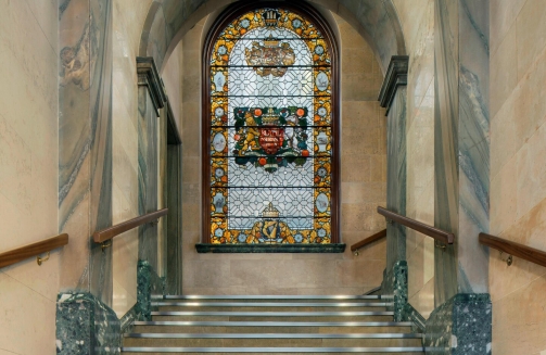 Aloft Liverpool lobby staircase'